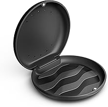 Annhua Denture Storage Box Denture Case Vent Orthodontic Retainer Case with Hole Dental Mouthguard Container Aligner Case Slim Home with Magnetic Closure Travel Office Denture Case Perforated