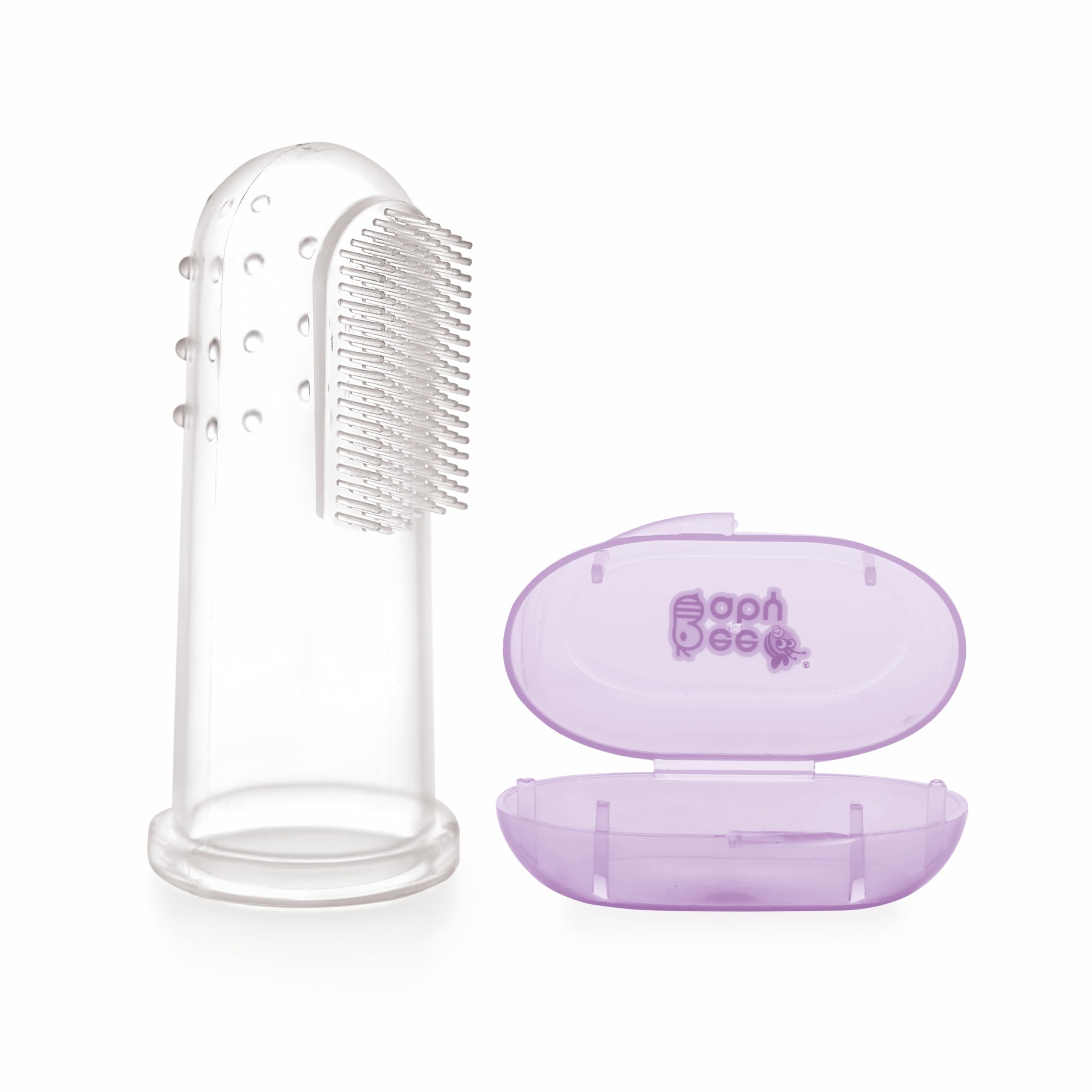 BeeBaby Silicone Baby Finger Brush with Carry Case (Violet)-image-36