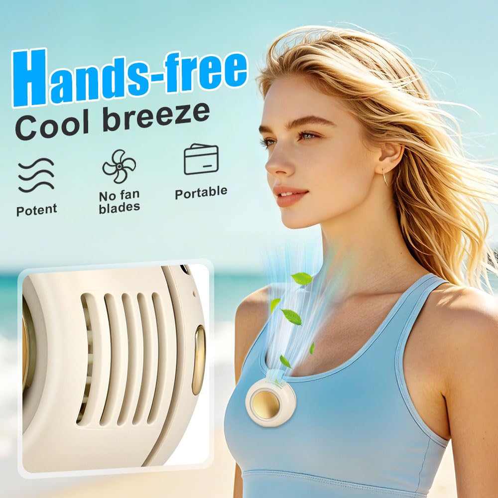 Mineup Mini Ventilatore Elettrico Portatile Silenzioso Senza Pale, 3 Velocità Mini Senza Pale Con Clip, Ventilatore Portatile Silenzioso, Ventilator Personale Rinfrescante Per Ufficio Viaggi Campeggio