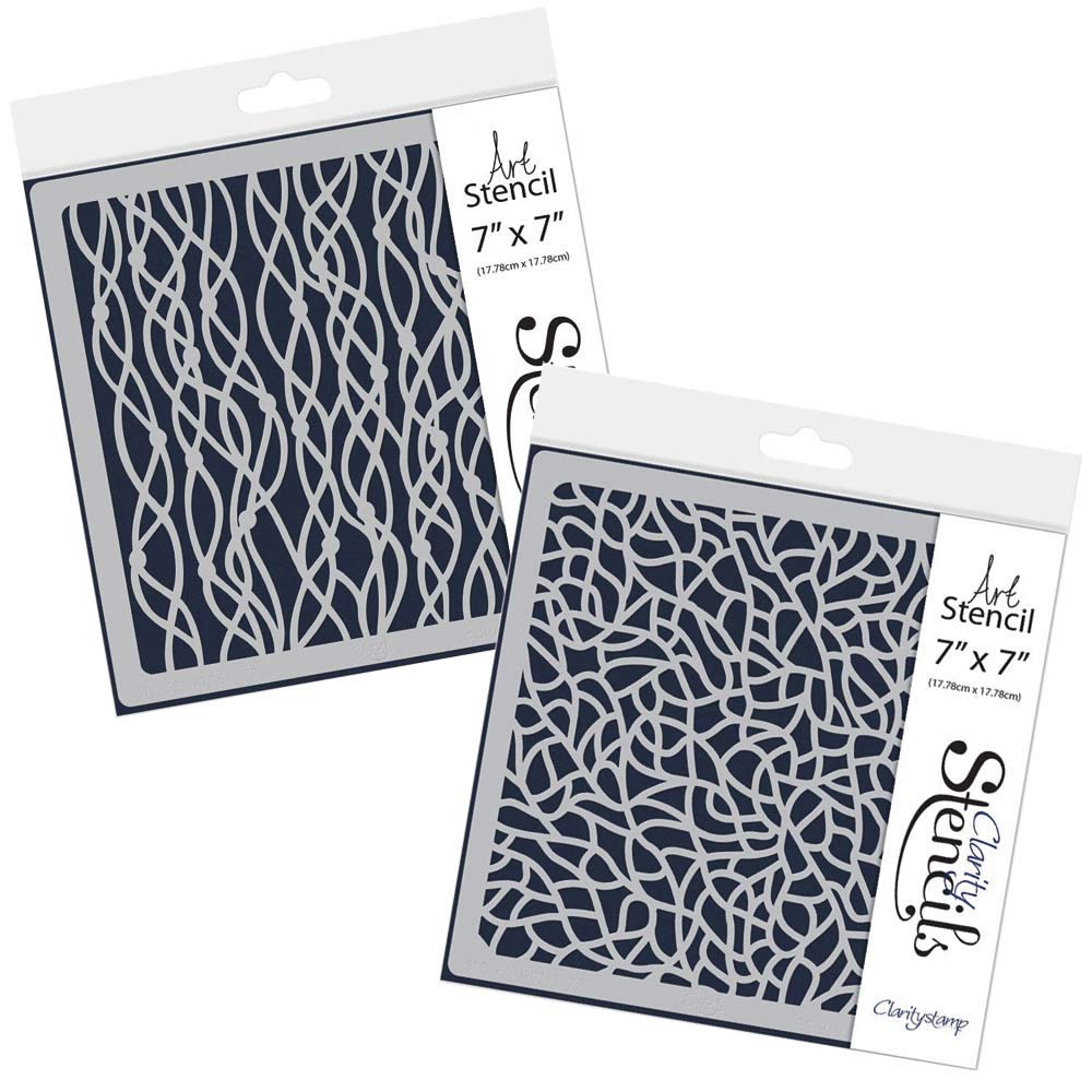 Clarity Stencils Seaweed & Tangle 7" x 7" Pair