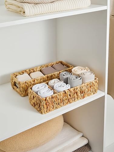 Miniatura 8 de Cestas para organizar el baño, cestas de almacenamiento de mimbre para estantes, cesta de papel higiénico, cestas pequeñas para decoración, cesta de
