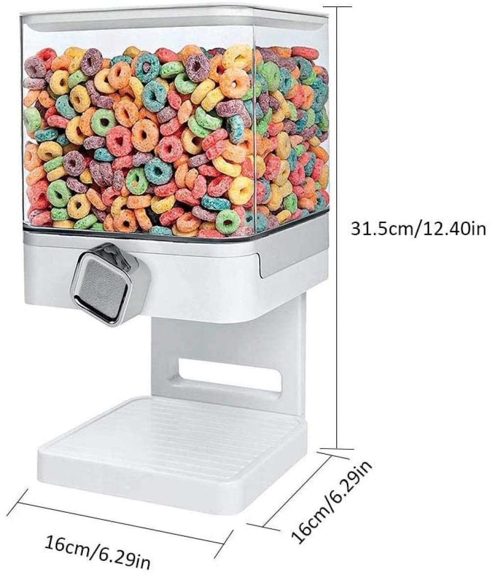 Distributore di cereali/cereali/spendente di mais/dispenser singolo per cereali, cornflakes e cereali, bianco