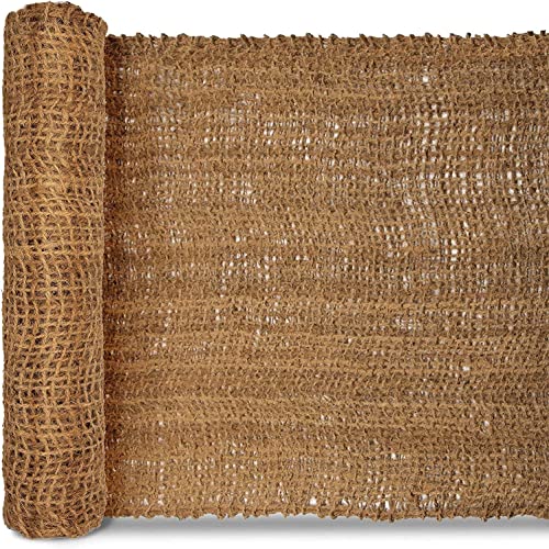 Protection & prévention de l'érosion en Fibres de Coco écologique| Filet de Talus Naturel & Recyclable| Réseau de soutènement| Barrière Anti-érosion Maille de stabilisation,1 m x 10 m - 400 g/m²