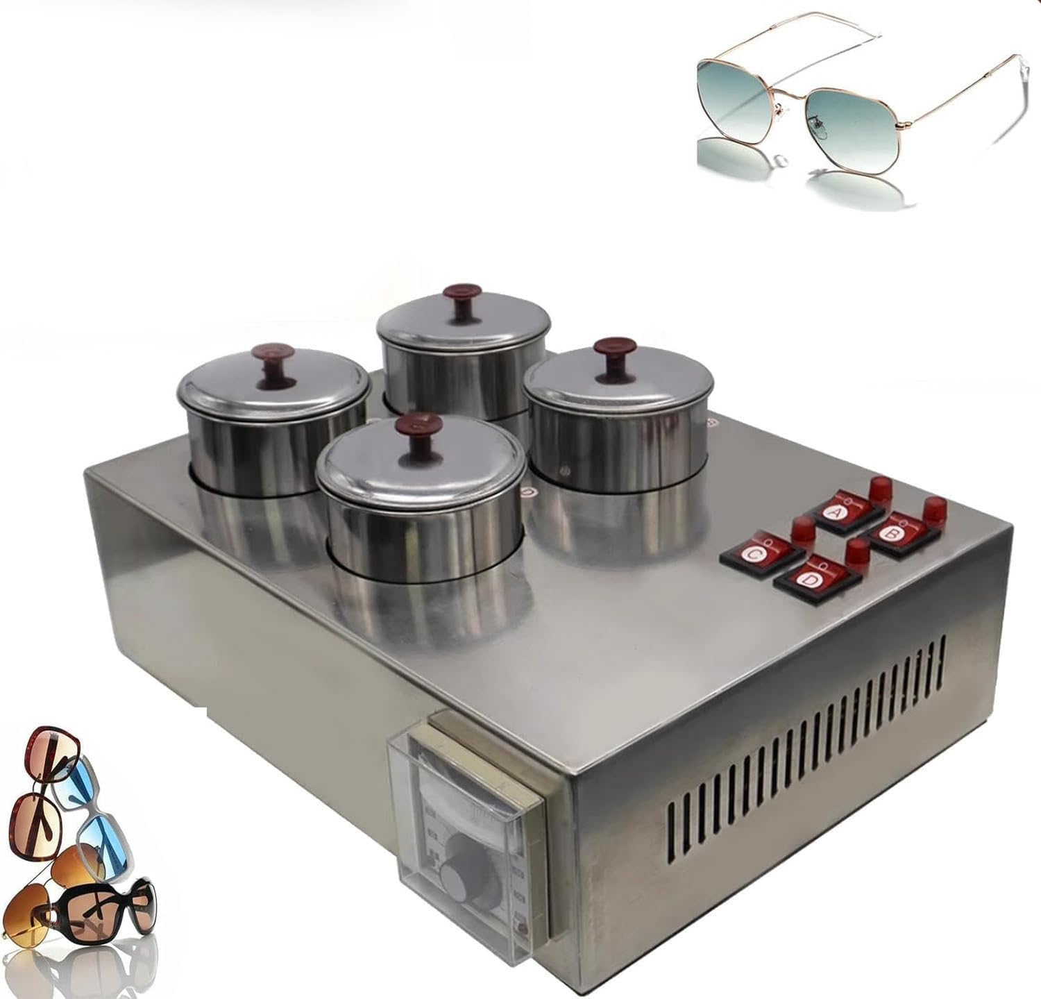 LjlXanthiper Optical Lens Dyeing Machine,Stainless Steel Tinting Equipment,Uniform Dyeing,Adjustable Temperature,Fast Heat Conduction,Independent Switch,For Optical Shops,Vision Care Centers 4cups