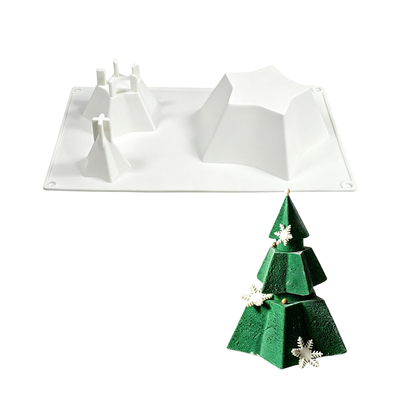 carotoe Food Safe Silicone Christmas Tree Cake Molds Mousses Cake Dessert for Homemades Treats and Baking Craft Projects Silicone Baking Molds for Cakes