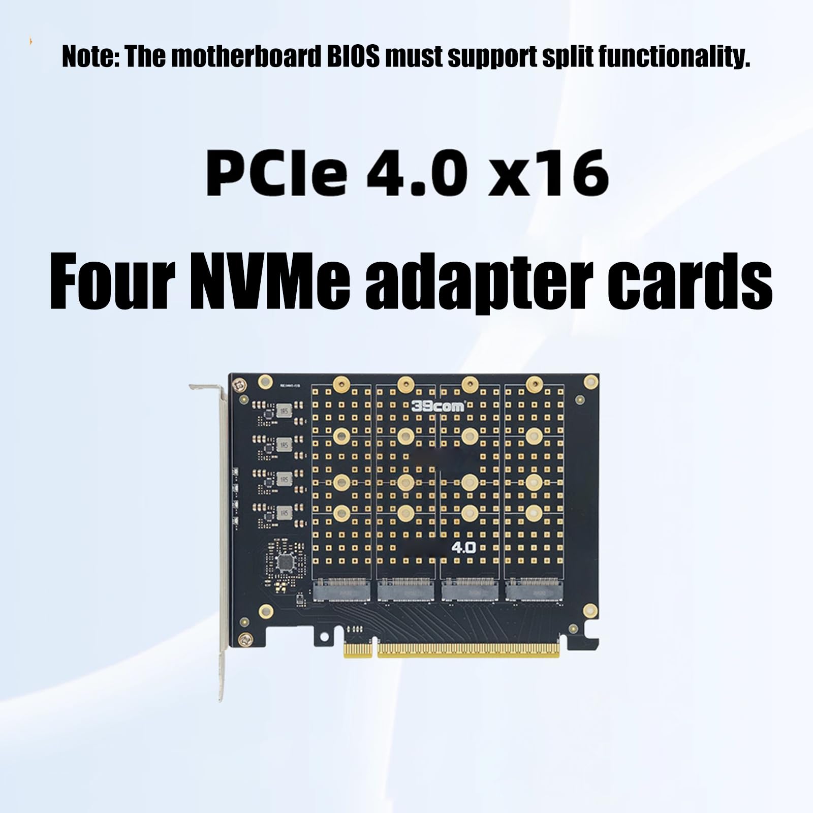 Convertitori Rapidi PCIe4.0 X16 a 4 SSD NVMe con Altezza completa per il gioco, Scheda di espansione SSD NVMe