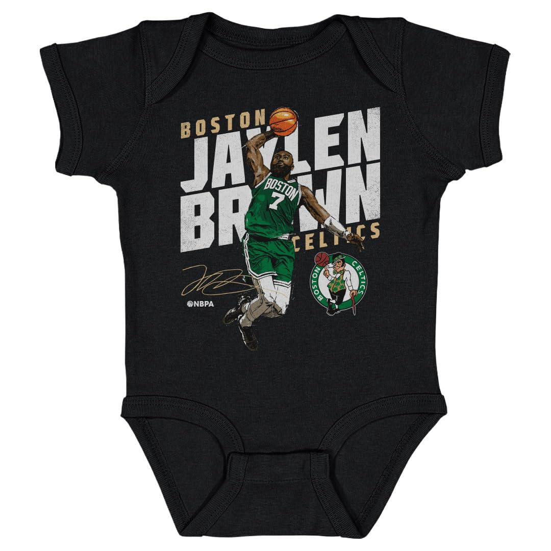 500 LEVEL Jaylen Brown Boston Celtics One-Piece Infant Bodysuit - Jaylen Brown Boston Celtics Slant WHT (Black, 6M)