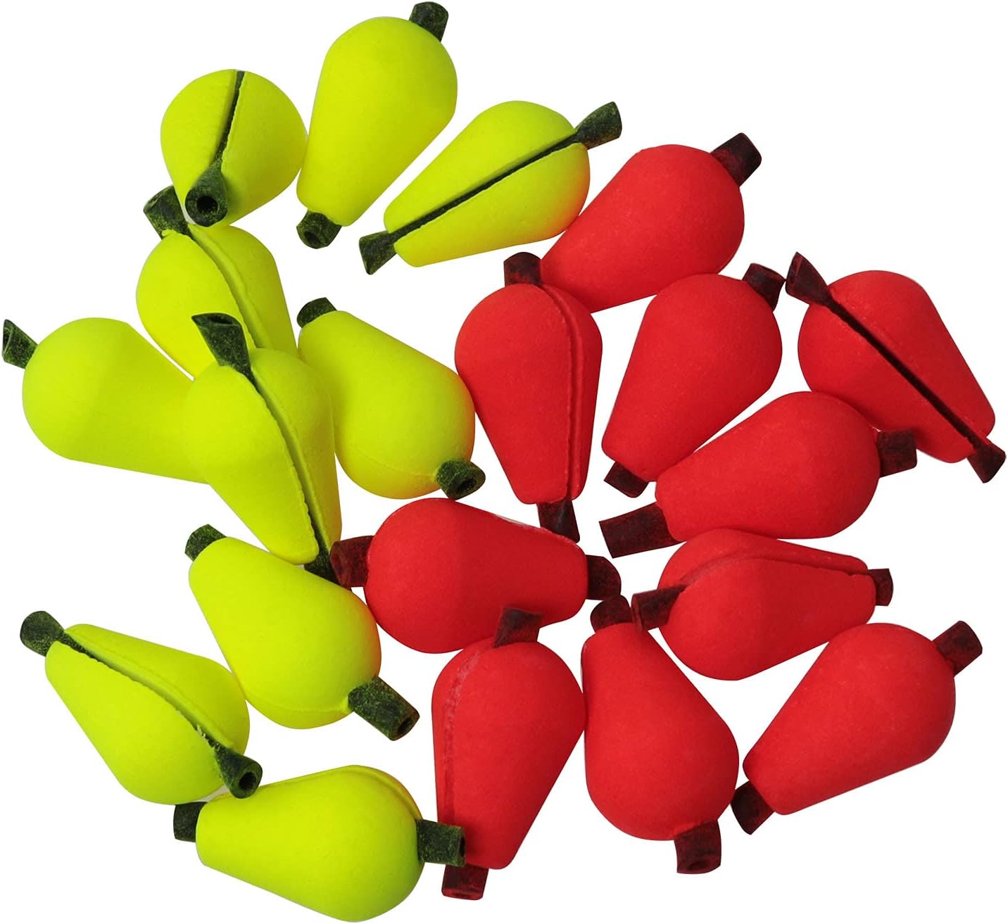 20pcs Float Foam Tear Drop Strike Indicator Fly Fishing Strike Fly Fishing Bobber (Fluorescent Yellow x 10 + Orange Red x 10)
