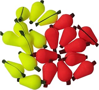 BAIRONG 20pcs Float Foam Tear Drop Strike Indicator Fly Fishing Strike Fly Fishing Bobber (Fluorescent Yellow x 10 + Orange Red x 10)