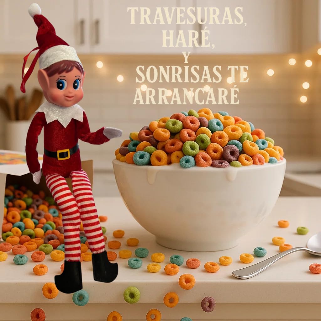 Elfa traviesa, Incluye Calendario de travesuras para Que los papás no tengan Que Pensar, Elfos traviesos Navidad, decoración navideña, Duende de la Navidad, Elfos navideños traviesos,