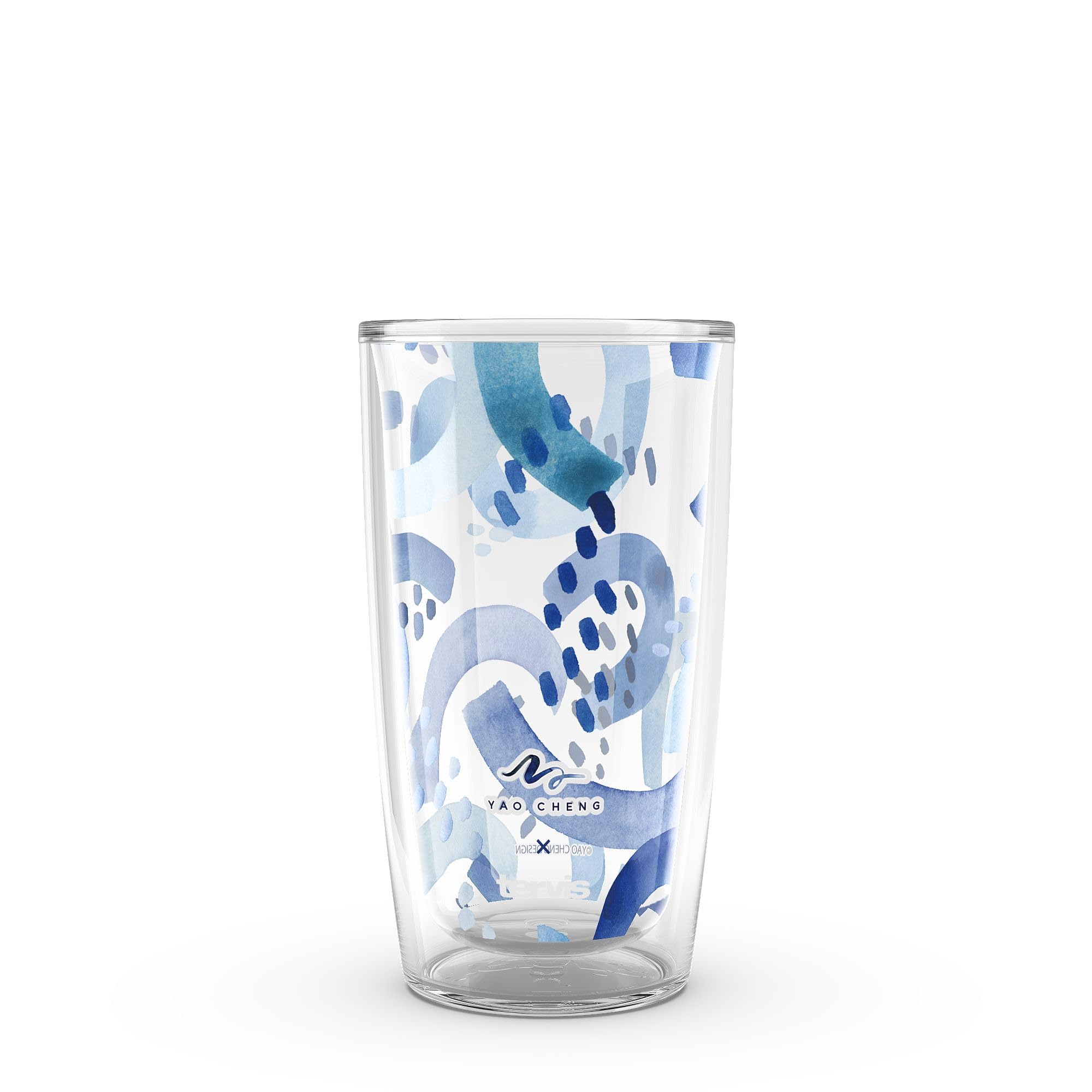 Tervis Yao Cheng - Azure Collection Made in USA Izolowany kubek podróżny z podwójnymi ściankami utrzymuje napoje zimne i gorące, 470 ml, dryf