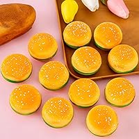 Vista 5 de Juguetes para el estrés de hamburguesa – Juguetes para apretar hamburguesas pequeñas, juguetes de hamburguesa elástica para el estrés, juguete