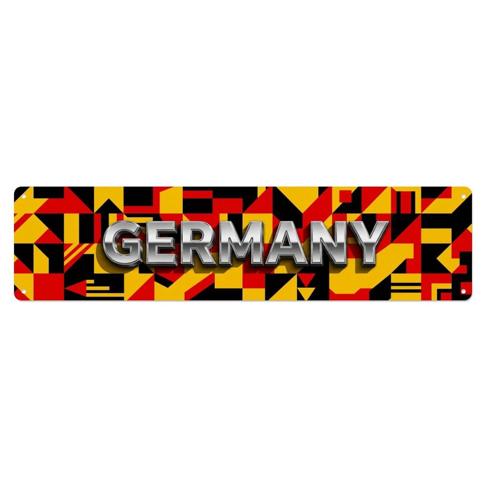 Metal Tin Sign Vintage Germany Flag Pattern