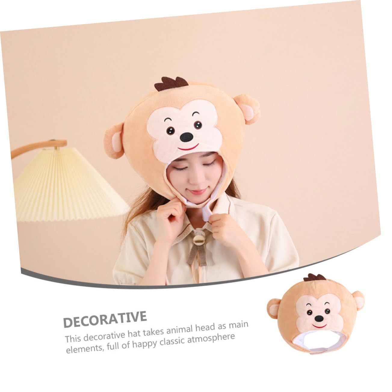Cabilock Sombrero De Peluche Cabeza De Mono Accesorio Divertido Para Cosplay Fiesta y Disfraz Sombrero De Para Eventos De Fiesta