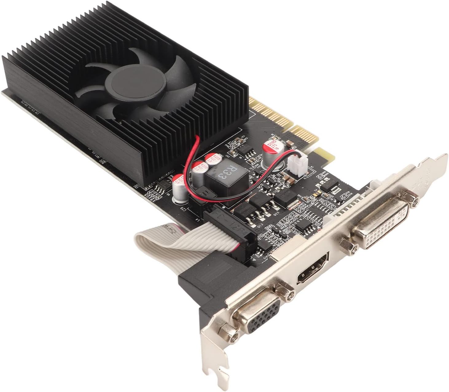 730 Graphics Card, Computer Low Profile GPU, 2GB 128Bit GDDR3, Up to 5 Gbps Speed, With Cooling Fan, Support DVI VGA HD Multimedia Interface