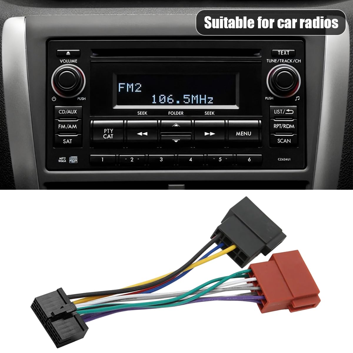 CGEAMDY 2 Pezzi Adattatore ISO 20 Pin Per Autoradio – Collegamento Universale In Alluminio Rame, Plug And Play - 3
