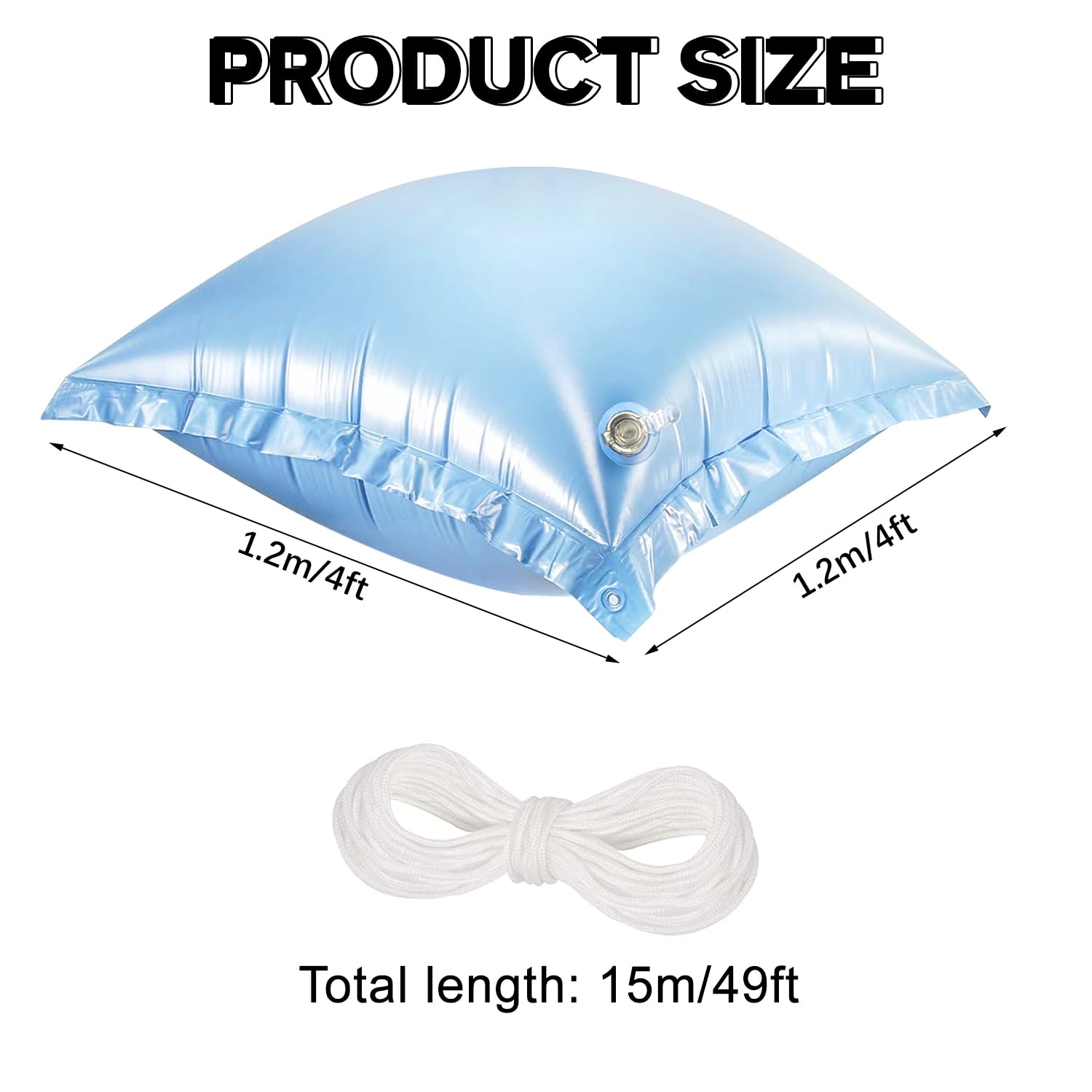 Coussin D'air Hiver Pour Piscine Hors-sol - 10.2x10.2m, Protection Gel | Avec Câble De Fixation, Double Valve