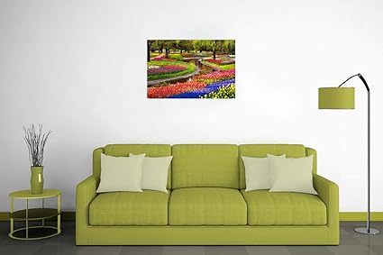 Yellow Alley? Nature Poster|Flowers Valley Scenery Wall Poster|Wall Sticker|Wall Poster for Decoration|Poster for Room/Hostels/Hotels|Self Adhesive Wall Sticker Paper Poster