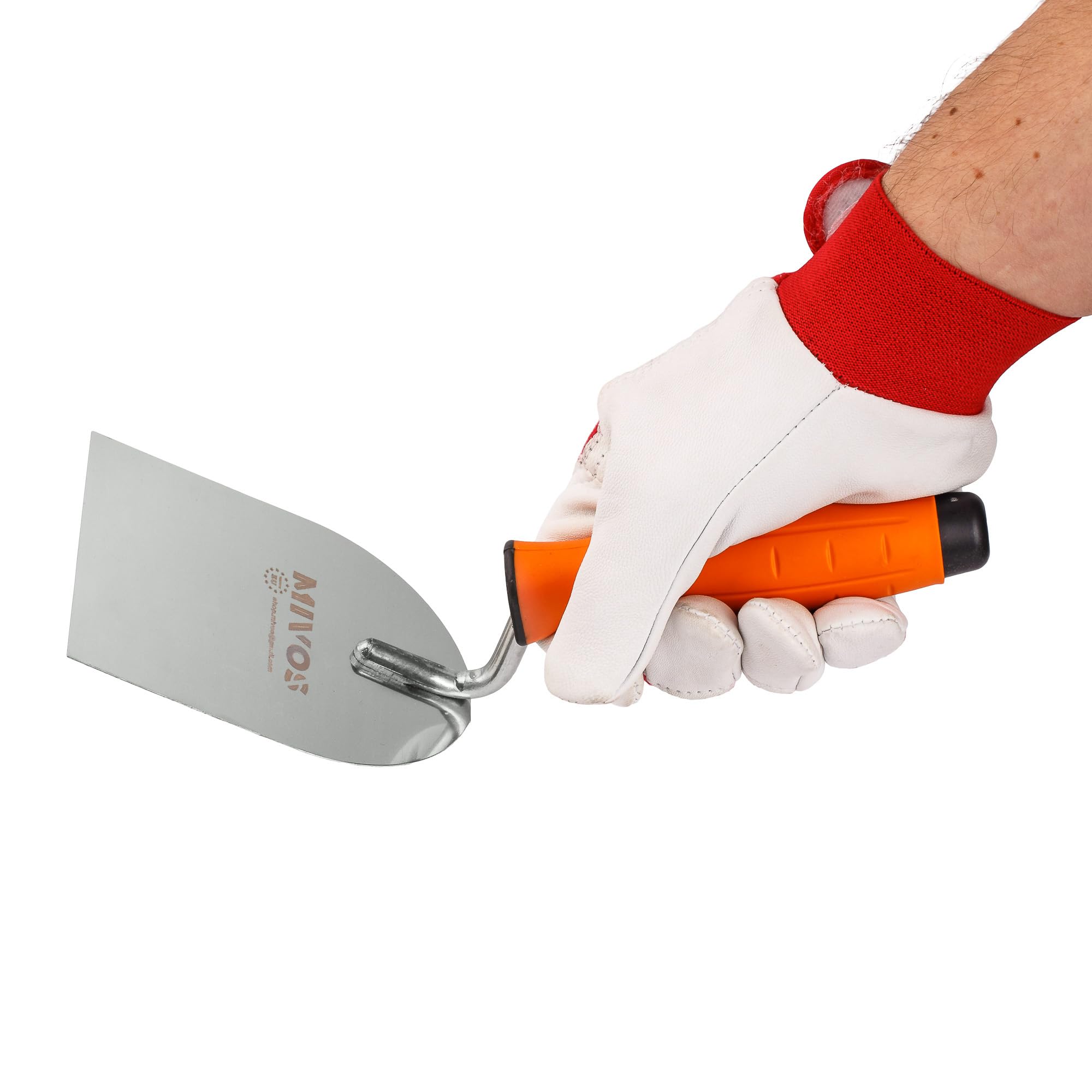Mivos Spatola per stuzzicadenti, 100 x 120 mm, con impugnatura morbida, antiruggine, in acciaio inox, 100 mm, per gesso, per lavori di muratura, Made in EU