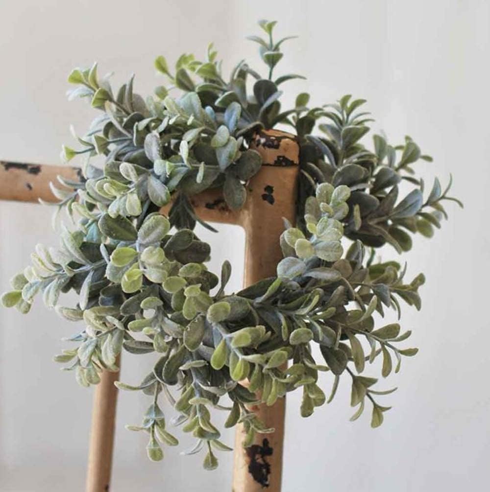 Pebble Eucalyptus Candle Ring ((2) Pebble Eucalyptus (No Glitter)) : Home & Kitchen