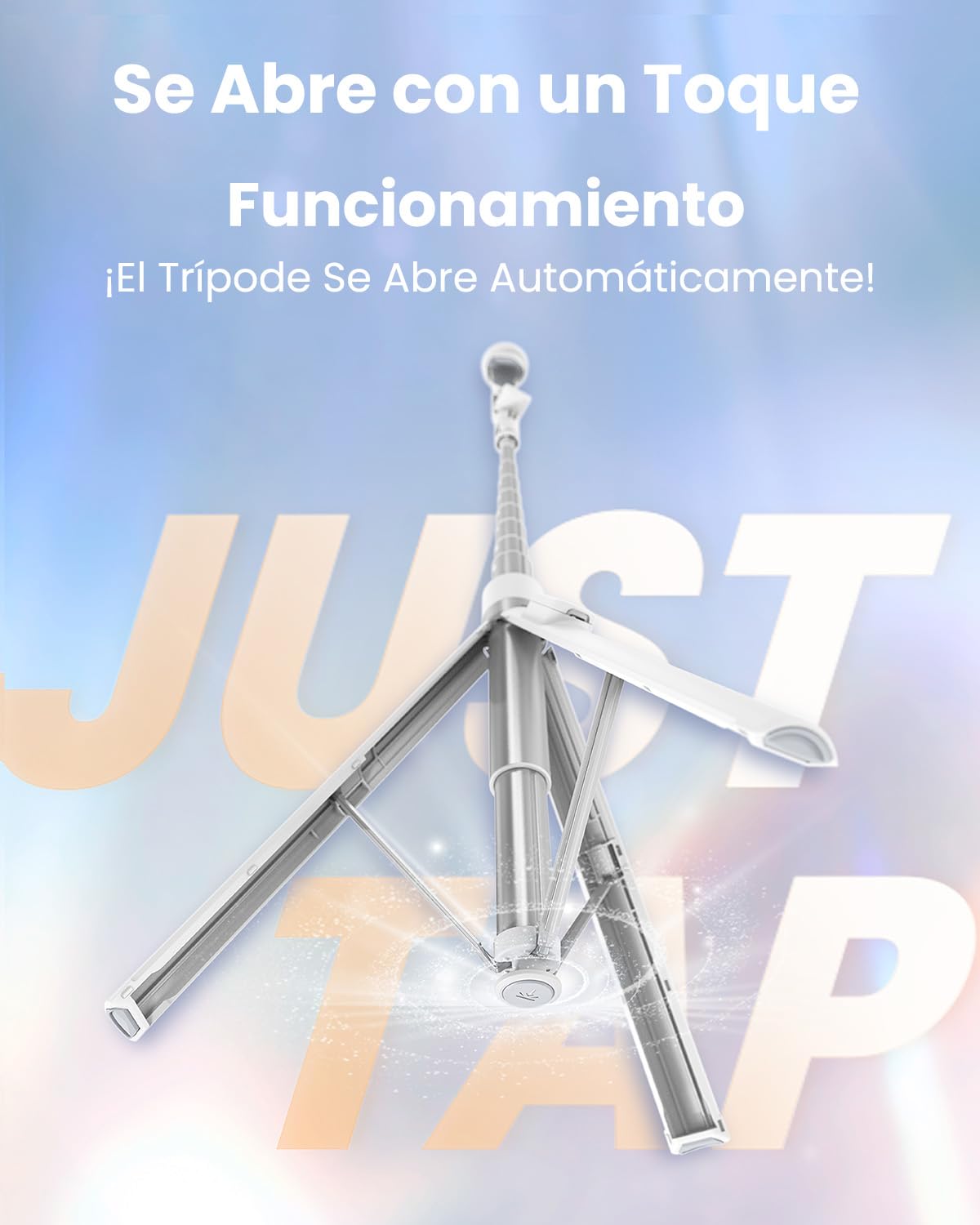 KraftGeek 168cm Palo Selfie Trípode para Movil con Apertura Automática, Tripode Movil Extensible con Control Remoto Bluetooth, Tripe Telemovel Portátil Compatible con iPhone/Samsung/Android, Blanco