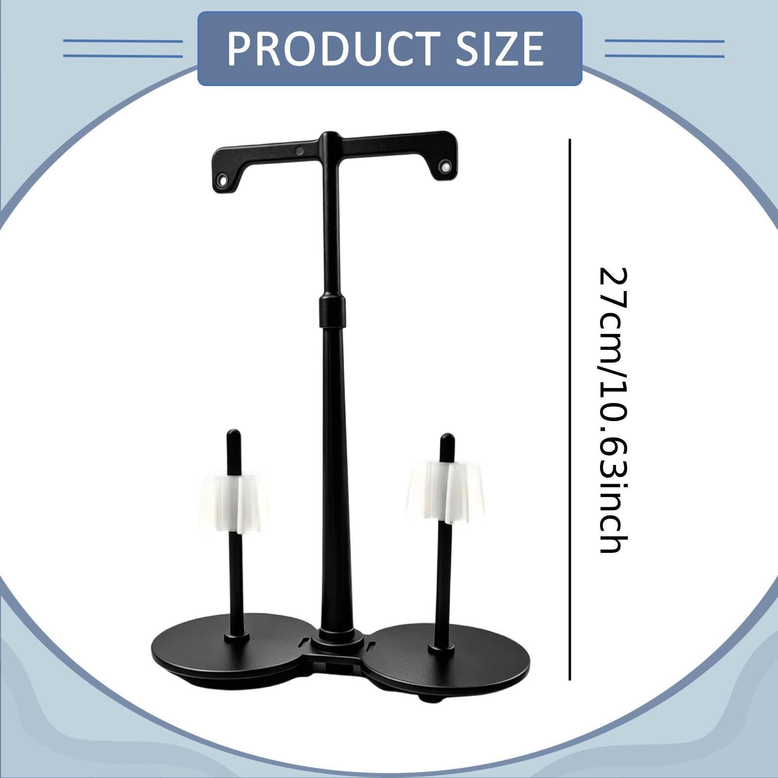 Soporte Doble para Hilo para Máquina de Coser, Organizador, Soporte Doble para Hilo, Antideslizante, Soporte Equilibrado, Fabricado en PP, Fácil Insta, Negro, Individual