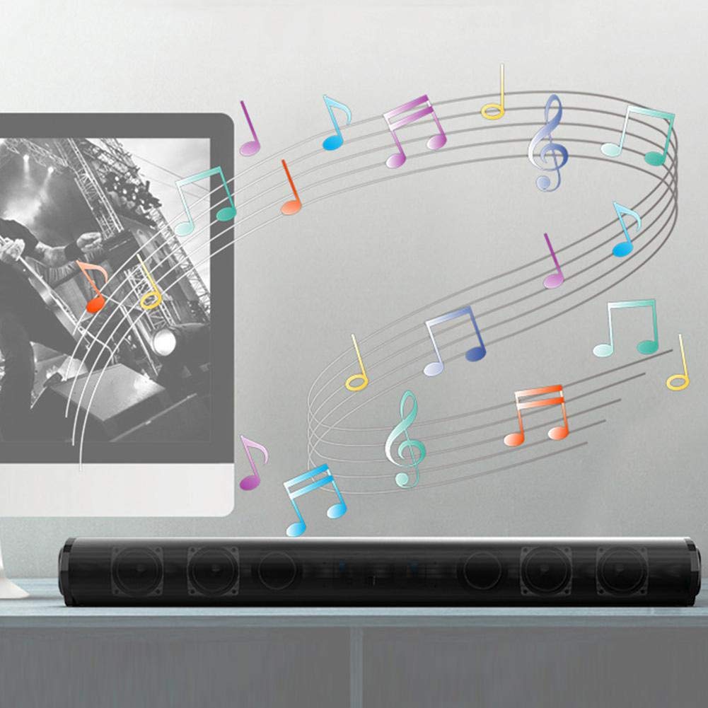 VBESTLIFE Barra de sonido Bluetooth, altavoz inalámbrico portátil Bluetooth 5.0, barra de sonido para TV, cine en casa, barra de sonido estéreo 3D con mando a distancia