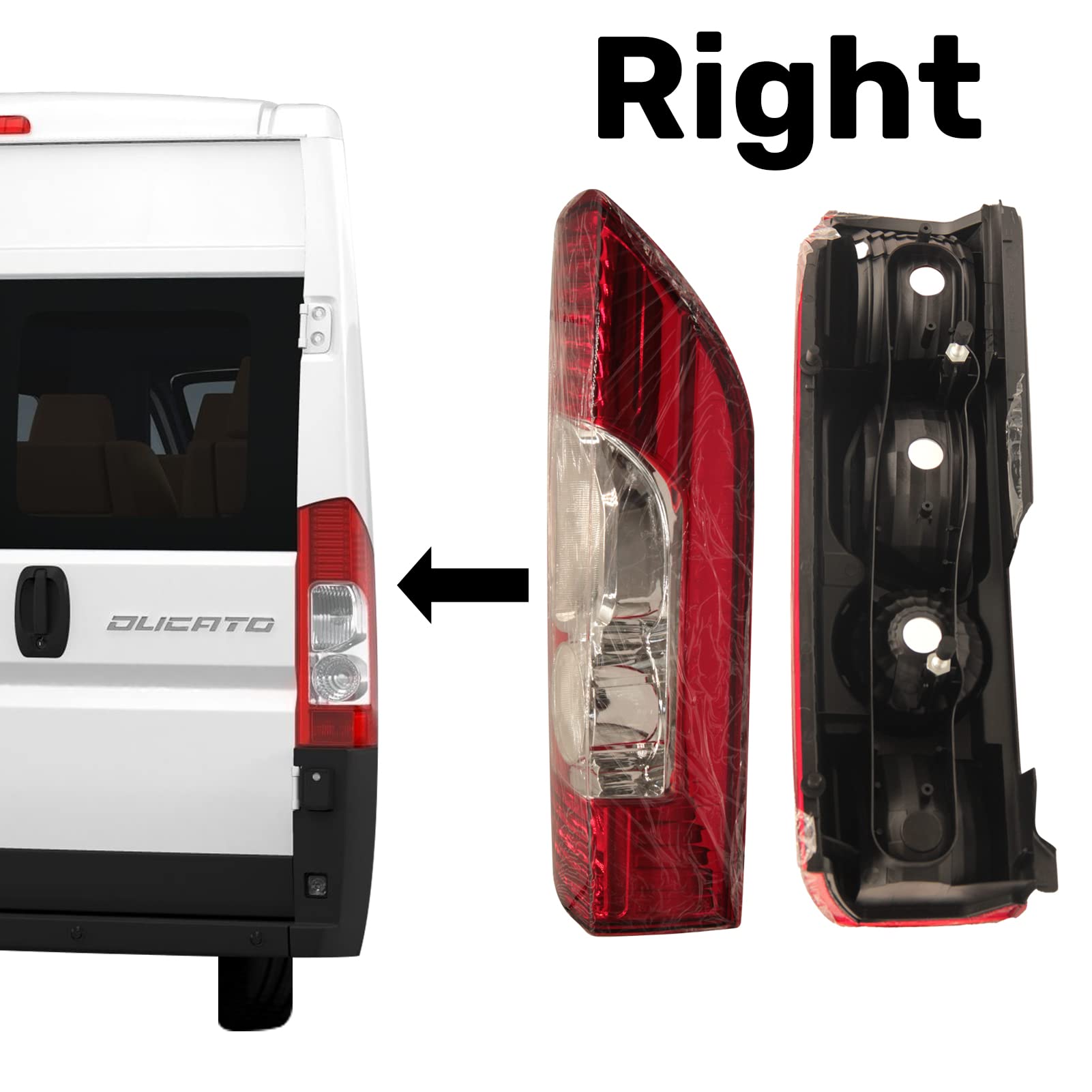 Fanale Posteriore Sinistro Per Fiat Ducato 2006-2014 — Fanalino Stop SX Senza Portalampada, Ricambio Di Alta Qualità