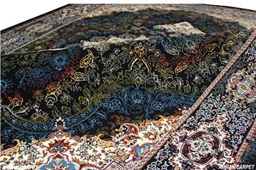 Image of High Density Export Quality Classical Pure Silk Carpet for Your Hall & Living Room 9 X 12 Feet (90x150 cm) Ivory Multi