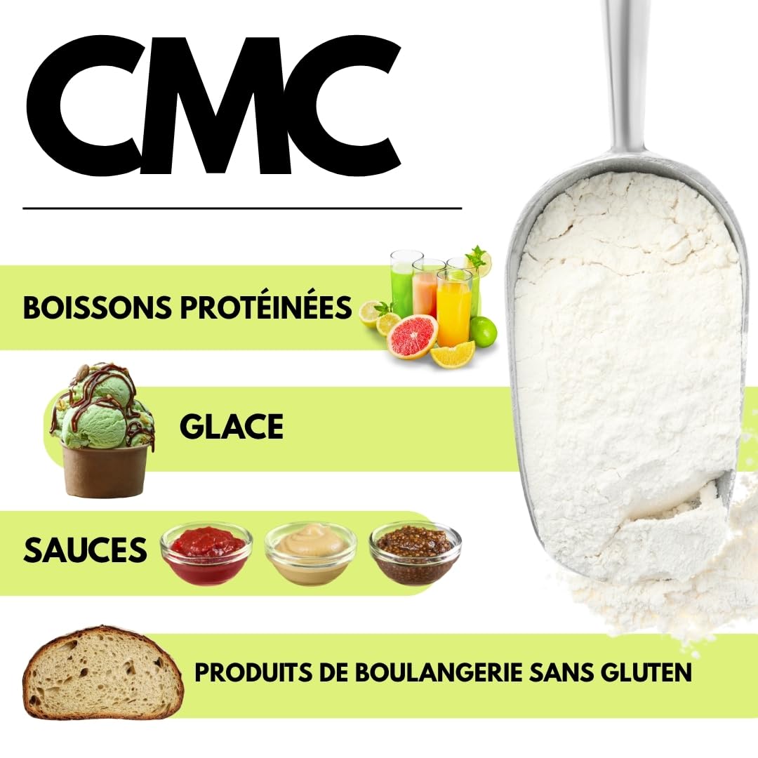 Saporepuro CMC 1 kg - utilisé pour modeler la pâte à sucre - colle alimentaire - pour créer des gels - pour la crème glacée