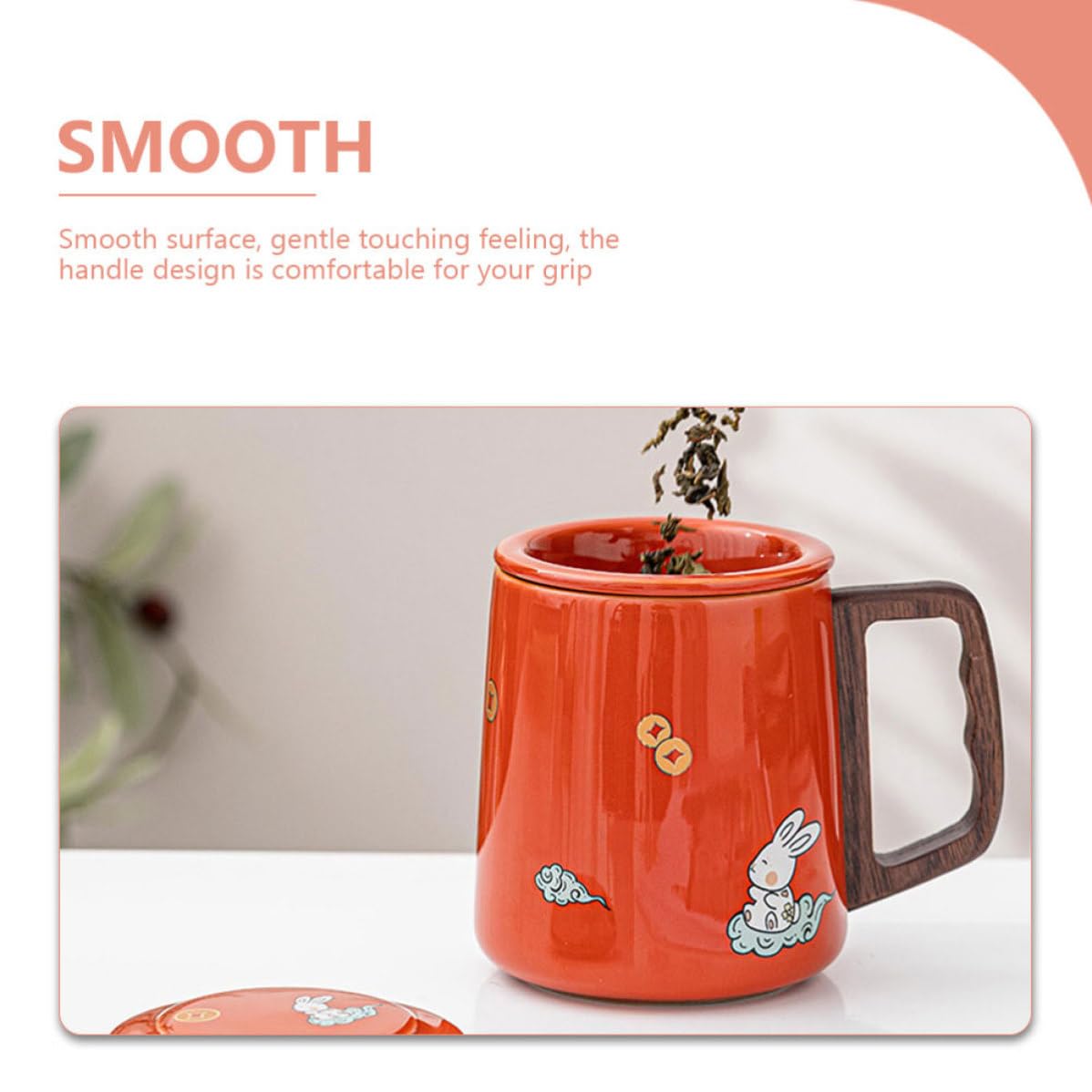 Taza de Té Roja 400ml con Infusor y Tapa de Cerámica