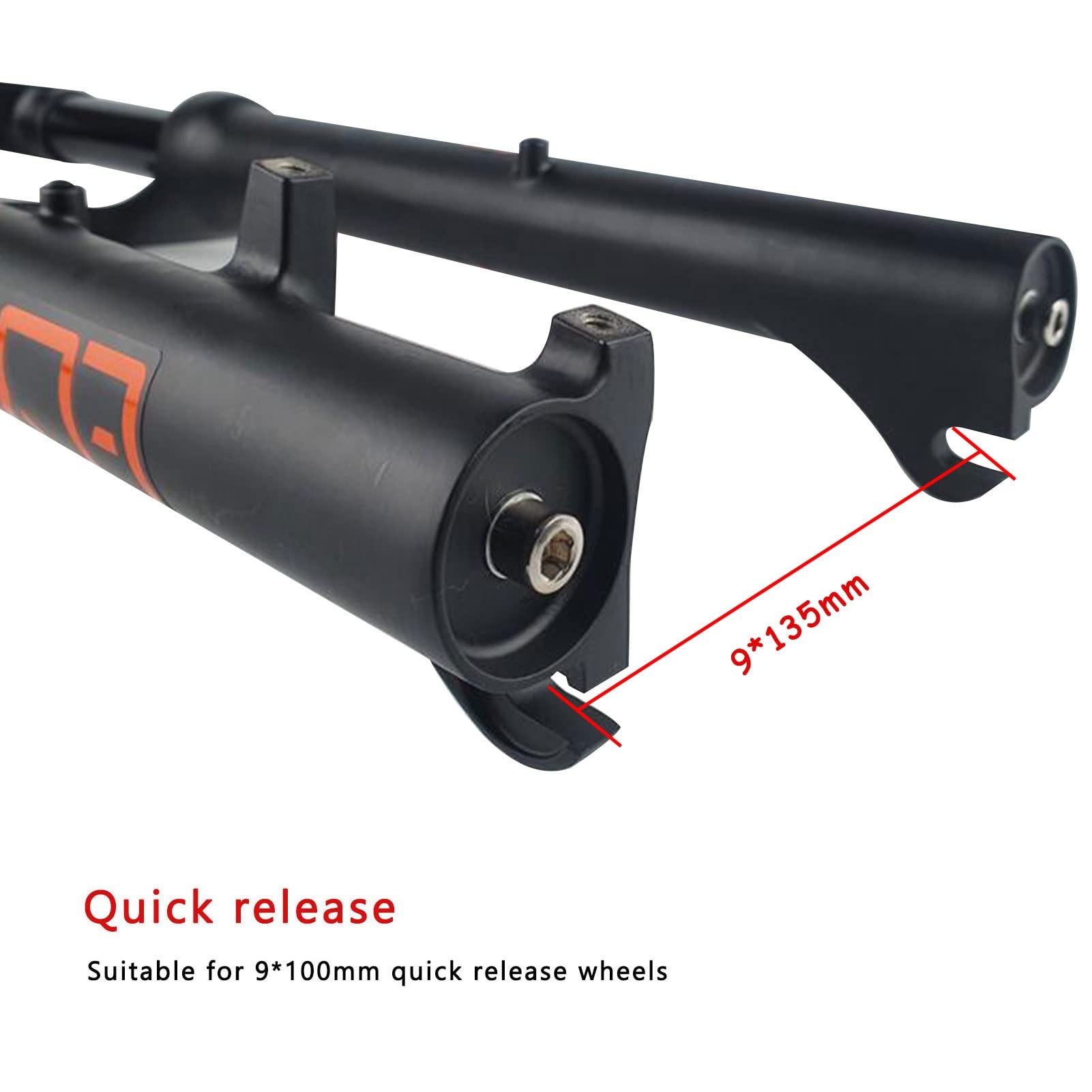 Forcella Anteriore per Bici da Spiaggia/Snowboard da 20/26 Pollici, Forcella a Doppia Spalla in Lega di Alluminio, Escursione 170 mm, Compatibile con Accessori per Bici elettriche.