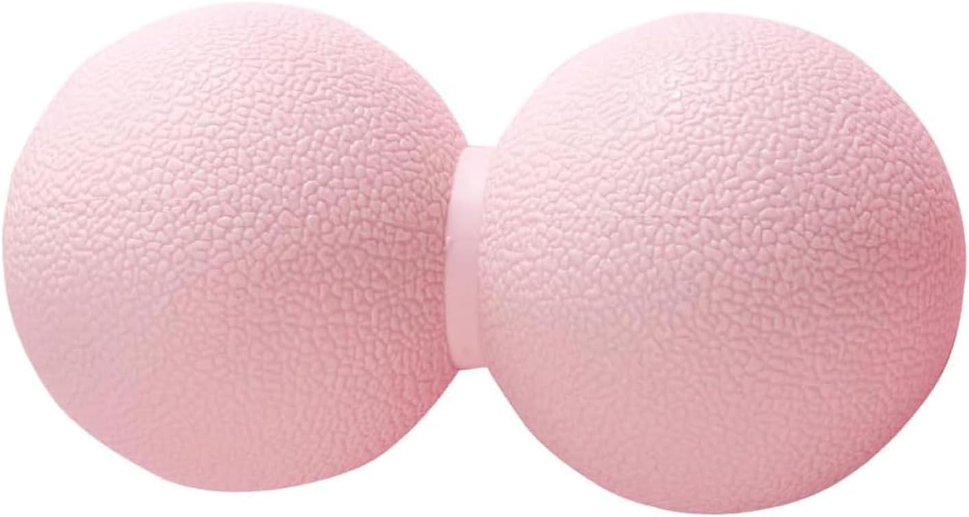 Double Lacrosse Peanut Massage Ball for Deep Tissue Pain Relief - Micro-Elastic Myofascial Roller Ball for Back and Neck, Foot and Physical Therapy (Pink)