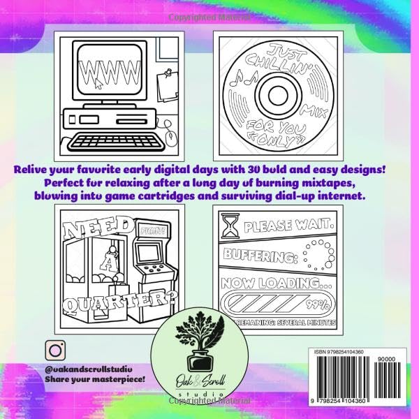The Almost-Digital Age Coloring Book: A Nostalgic Journey Through Y2K Culture, Retro Gadgets, and Early 2000s Memories: 30 Hand-Prepared Designs for ... Nostalgia Lovers (The Evergreen Collection) image 3
