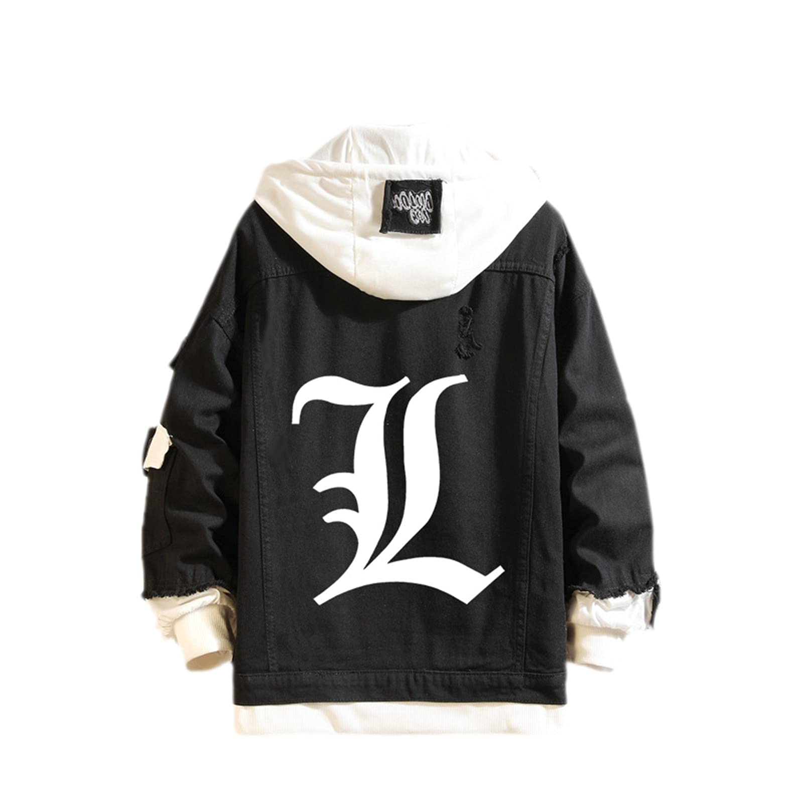 Famesale Men's A Unisex Death Note Hoodie Jacket Cosplay L·lawliet Yagami Light Denim Jacket Nime Casual Sweatshirt Costume