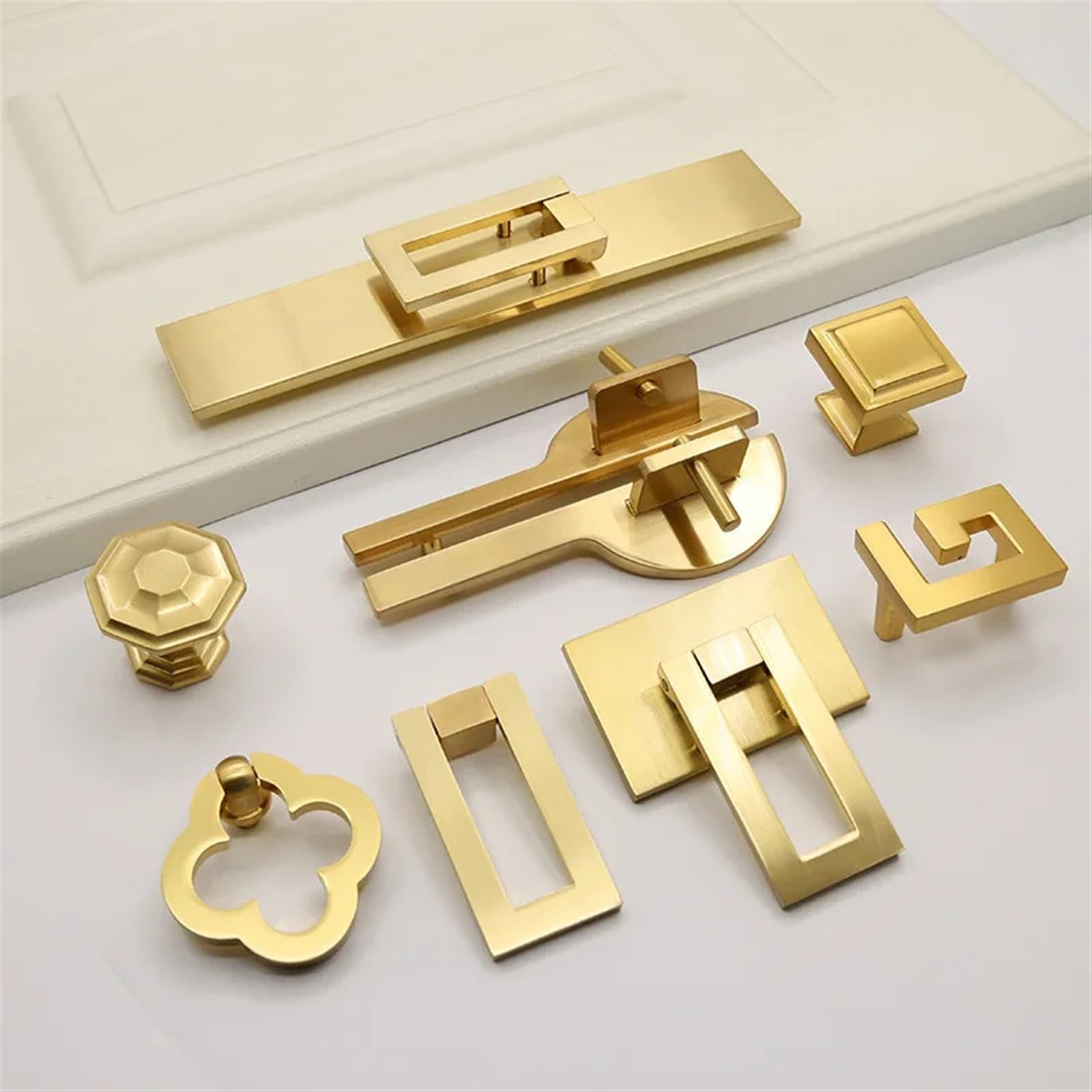 ACLDOYYV Copper Handle Single Hole Round Hollow Square Classical Wardrobe Pulls Door Handle Bronze Gold Cabinet Knob Drawer Knobs 1Pcs (Color : 316-128mm)