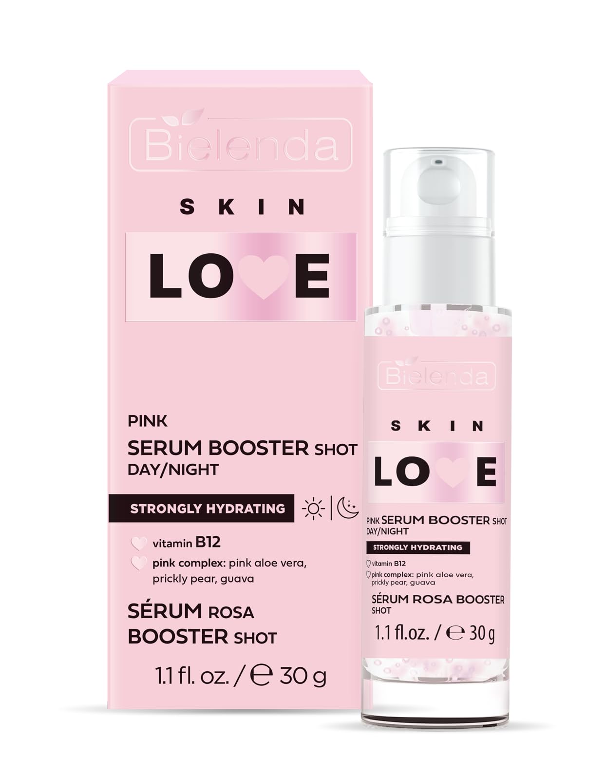 Bielenda SKIN LOVE Strongly moisturizing Pink Booster Shot Serum for daily care day and night 30 g, 30 g (Pack of 1)