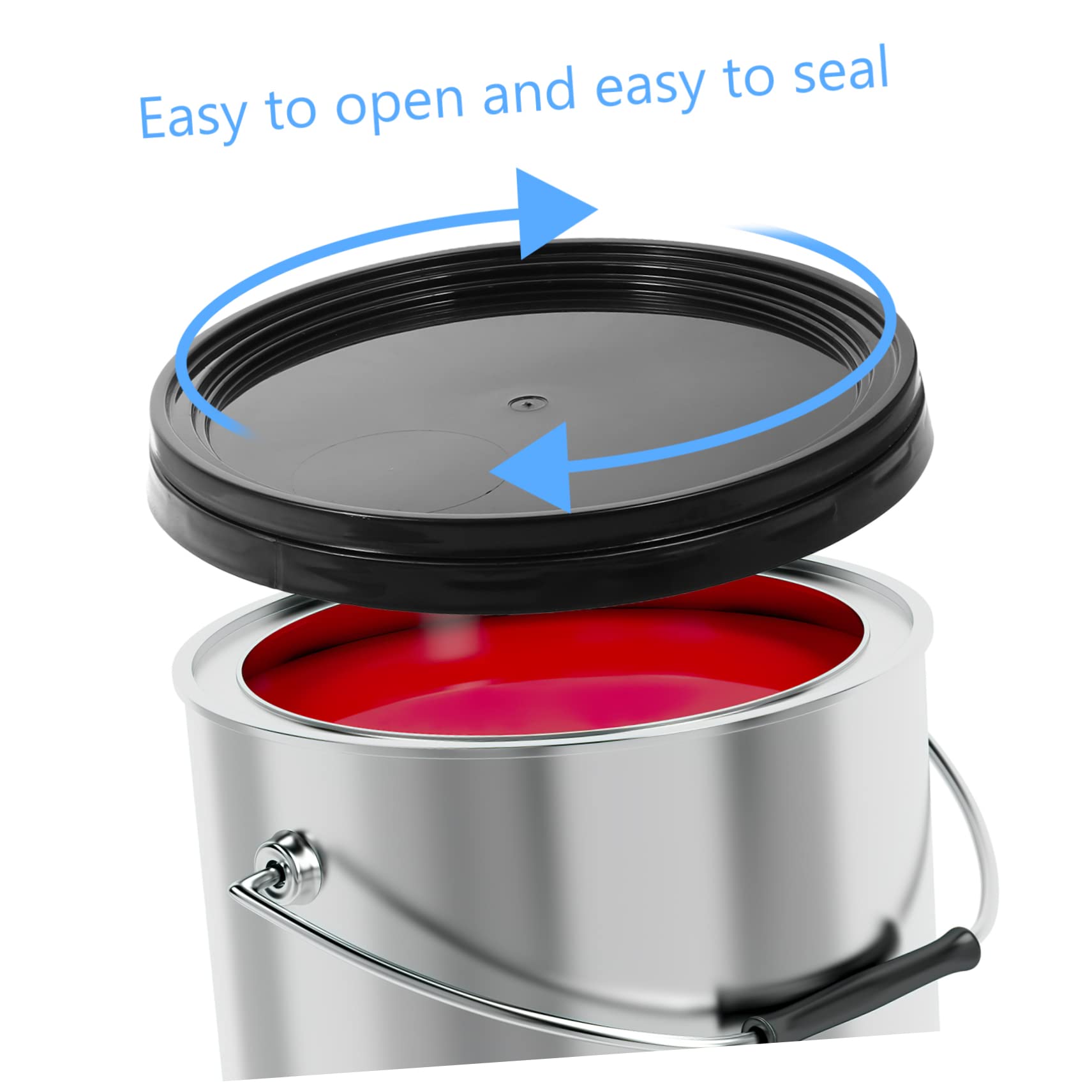 KICHOUSE 2pcs Plastic Airtight Lid Bucket Replacement Lid Leakproof Bucket Seal Lid Replacement Lid for Bucket Screw Pail Lid Bucket Lid Only Paint Can Lid Replacement Paint Can Cover Pp