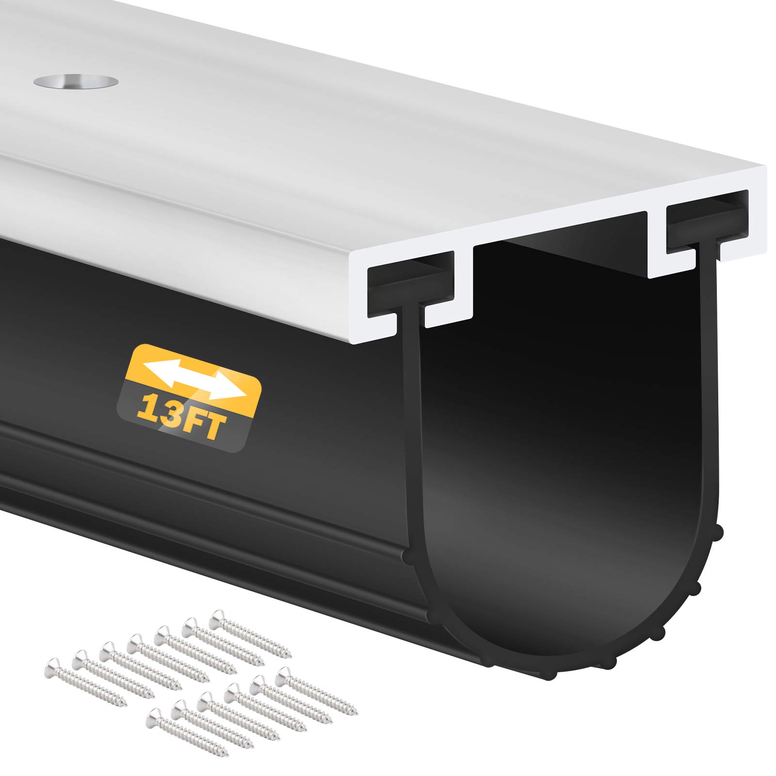 Buy 10FT Garage Door Seals Bottom Rubber with Predrilled Aluminum Track Retainer Base Kit,Heavy