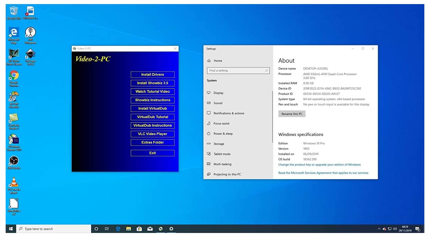 Video2PC DIY Video Grabber Capture Kit. Links your VCR / VHS Player