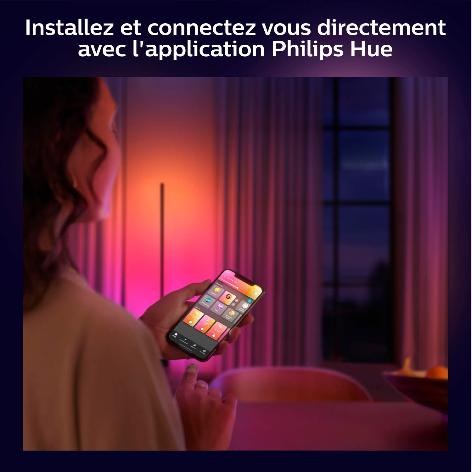 Philips Hue White and Color Lightstrip Extension 1 mètre, Bluetooth, compatible Alexa, Google Assistant, Apple Homekit
