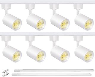 VANoopee 8-Light LED Track Lighting Kit with 6.6FT H Type Track Rails, D...