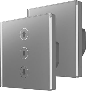 Interrupteur Volet Roulant Connecté WiFi, 2 Pack Interrupteur Tactile de Stores Contrôle Intelligent via App SmartL…