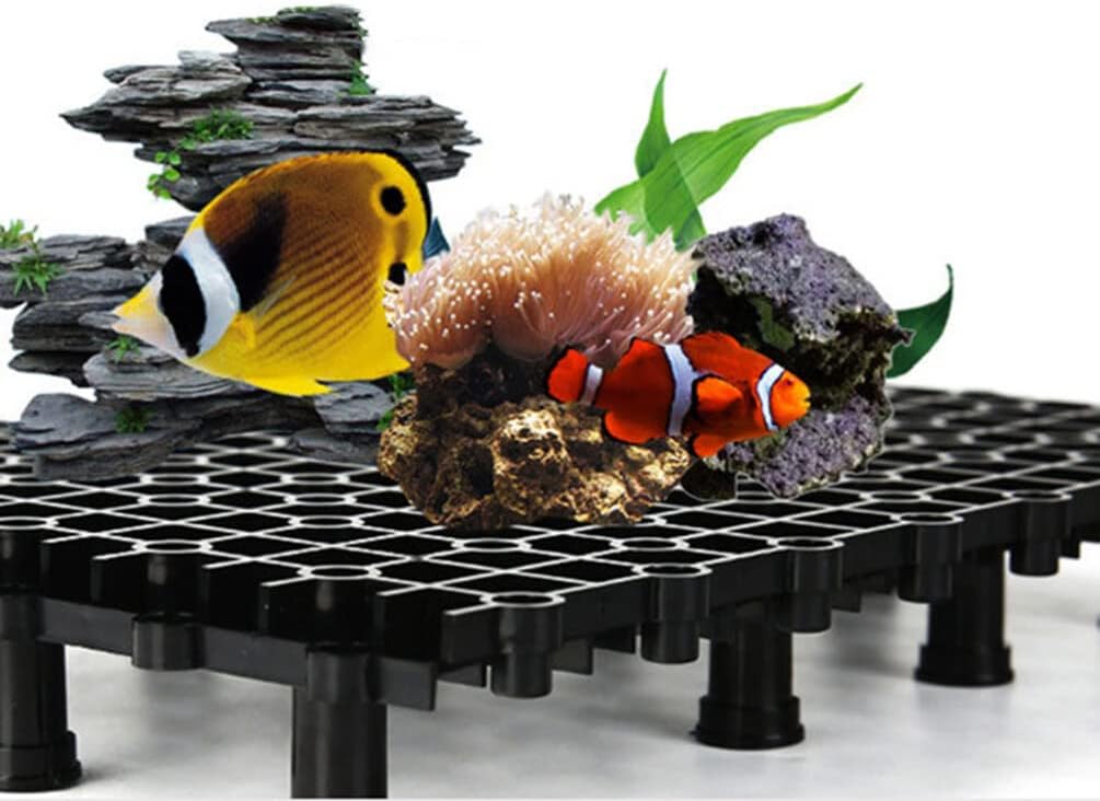 POPETPOP 2pcs Bottom Plate Coral Racks 5 Gallon Fish Tank PVC Plate Black Aquarium Black Aquarium Fish Tank Divider Decorate Glass