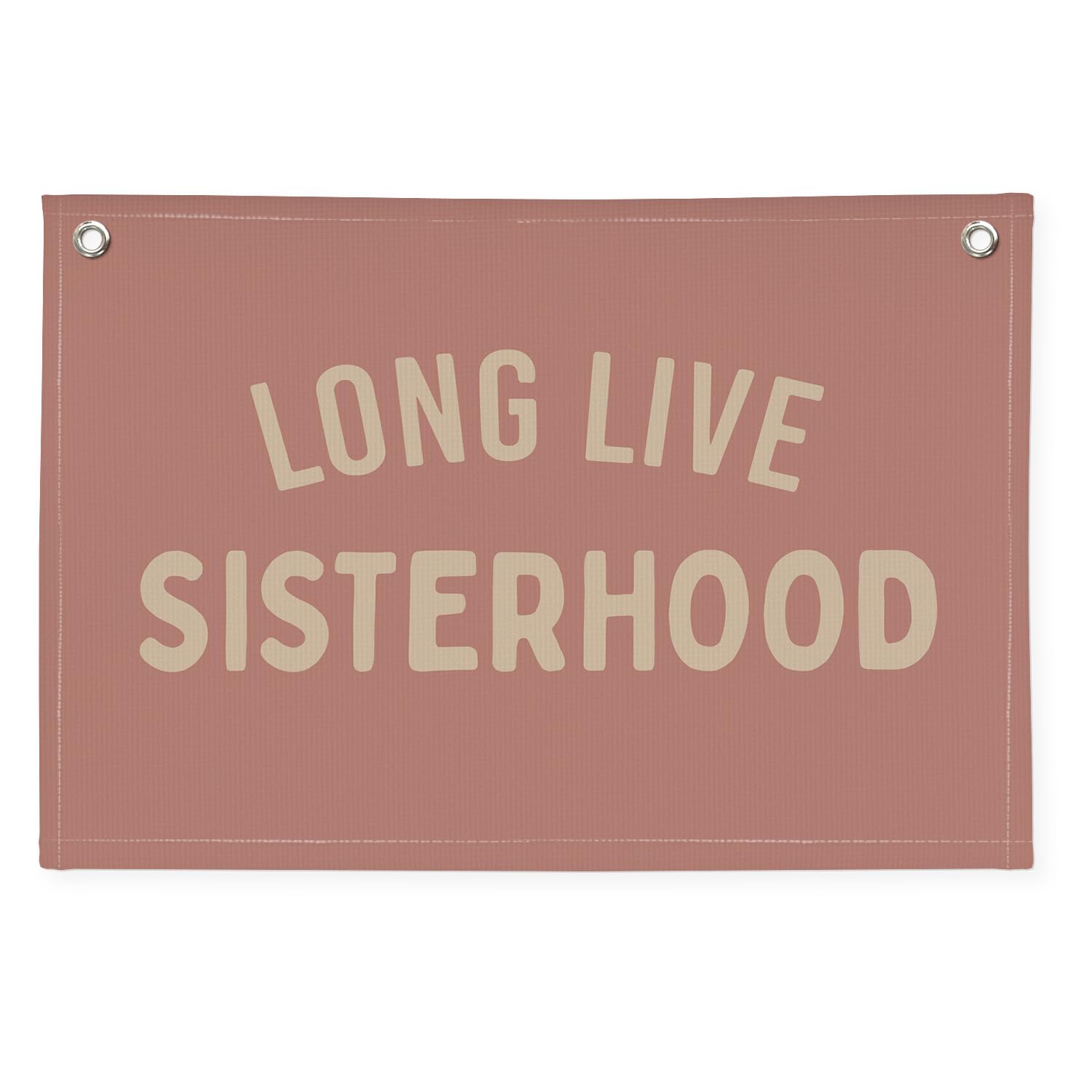 Girl Room Decor Long Live Sisterhood Linen Banner Hanging Flag Pink Banner for Nursery Playroom Wall Decor for Kids Bedroom Dorm Toddler Decorations Trendy Room Decor 30x20 In (Sisterhood)