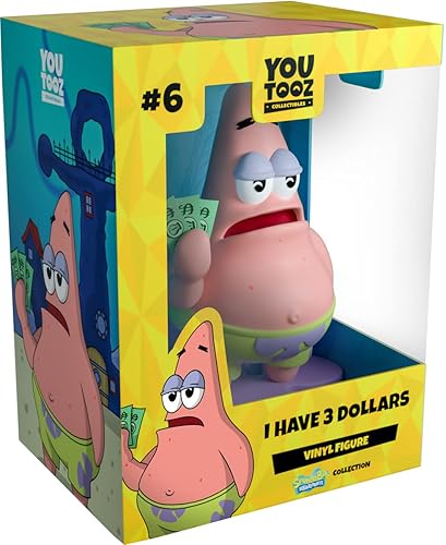 I Have 3 Dollars, 4" Patrick Collectible Figure, Based on Funny Internet Meme, High Detailed Collectible Figure - Youtooz Spongebob Squarepants Collection Based on Cartoon TV Series - I Have 3 Dollars