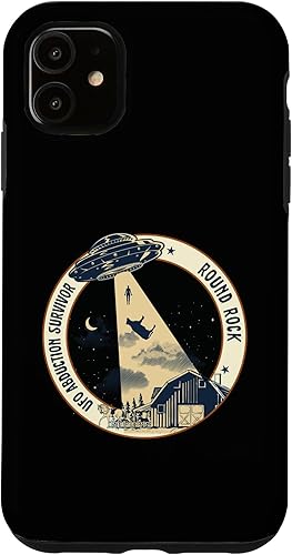 Miniatura 10 de iPhone 14 Pro Max ROUND-ROCK UFO Alien Abduction Survivor Cow Tractor Beam Case