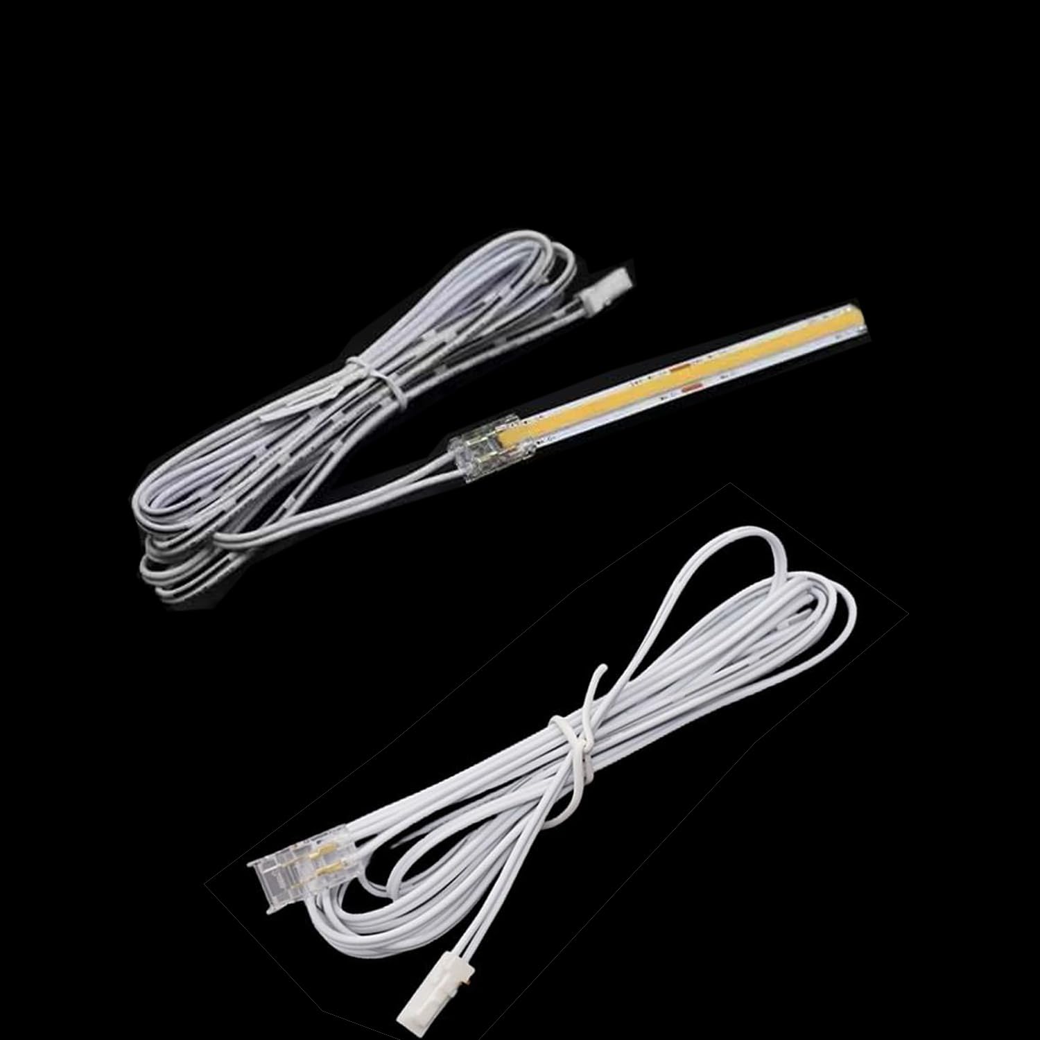 ENQIMAOYI LED Cabinet Light Extension Cord,2pack 2m 2-pin 5mm COB to Male Cable Plug Connector Extension Wire for LED Under cabinet Lights,wardrobe,bedroom