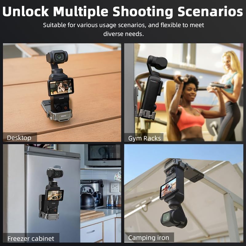 Coyktonty Osmo Pocket 3 Magnetic Mount, Magnet Expansion Adapter Holder for DJI Osmo Pocket 3 with Cold Shoe Slot/Action/GOPRO Connection Port