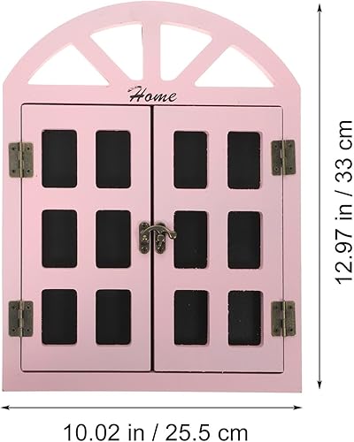 Miniatura 3 de Letrero colgante de pizarra con forma de ventana, letrero de madera borrable, pizarra pequeña para el hogar, bar, pub, decoración de pared (rosa)